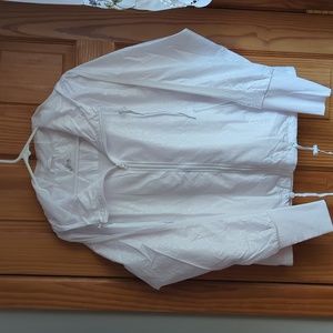 Zyia active white hooded bomber jacket